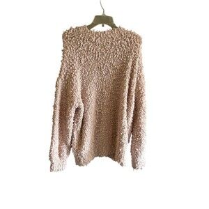 Listicle Sweater Womens Size S Blush Pink Crew Neck Pullover Textured Knit